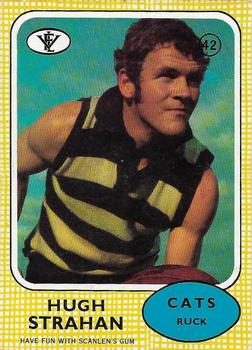 1972 Scanlens VFL #42 Hugh Strahan Front